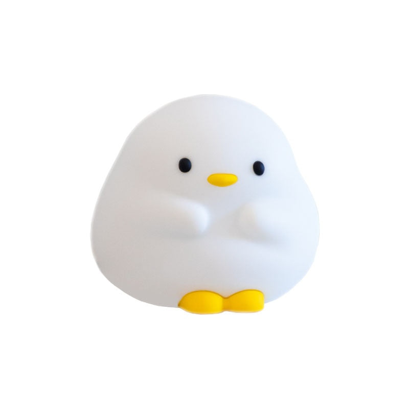Adorable Cartoon Duck Night Light - Silicone, USB Rechargeable, Touch Sensor, and Timer Features