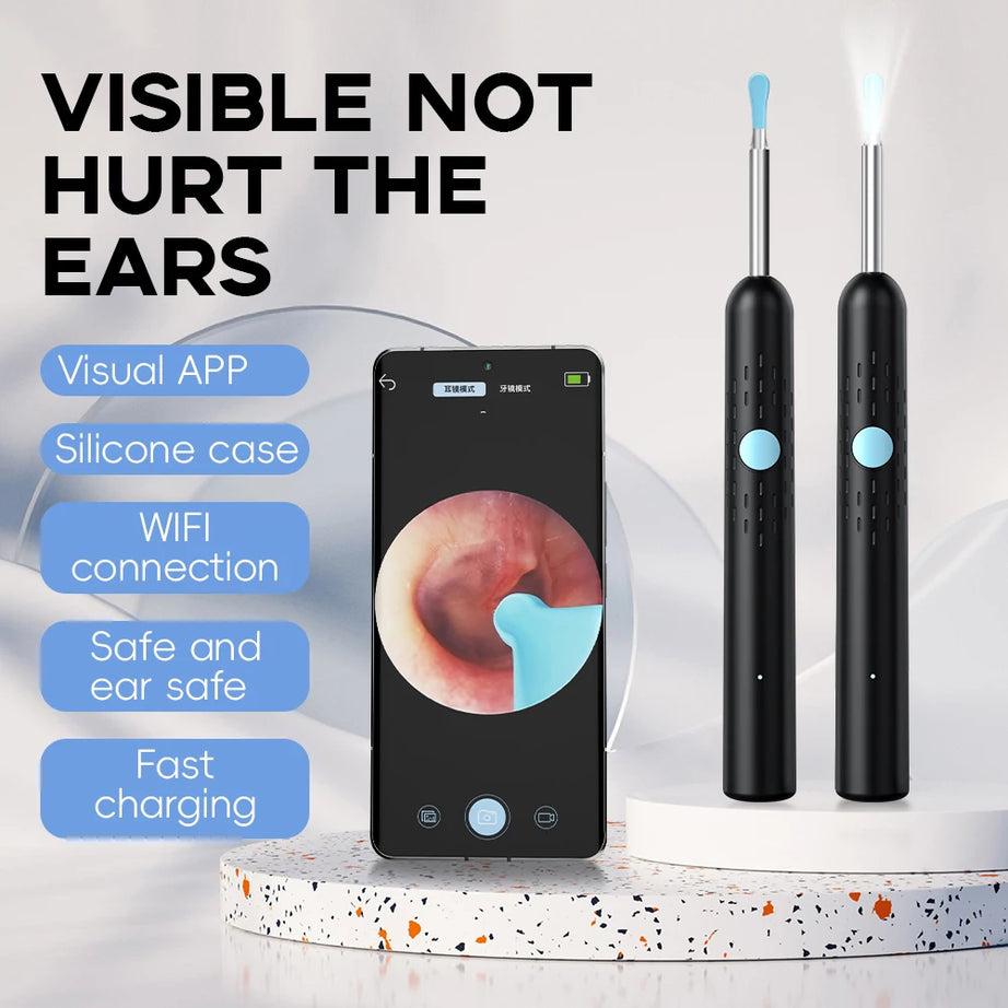 Smart Visual Ear Wax Cleaner HD Endoscope with 9Pcs Ear Picking Spoon Tools Set