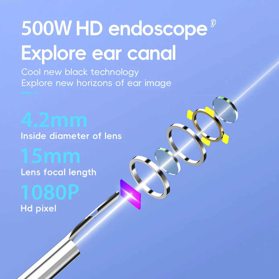 Smart Visual Ear Wax Cleaner HD Endoscope with 9Pcs Ear Picking Spoon Tools Set