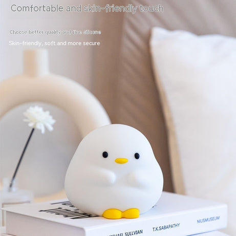 Adorable Cartoon Duck Night Light - Silicone, USB Rechargeable, Touch Sensor, and Timer Features