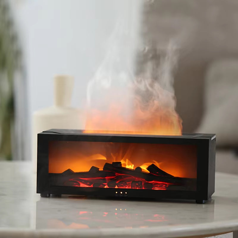 Transform Your Space with the Colorful Flame Aroma Diffuser - 150ml Waterless Humidifier with Timer and Remote Control for a Cozy Home Atmosphere